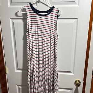 Time and Tru Navy and Red Striped Dress